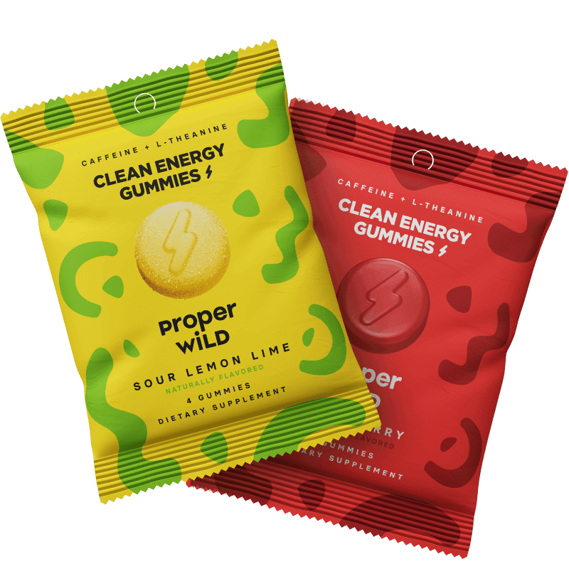 Proper Wild Clean Energy Gummies, Sour Lemon Lime and Strawberry